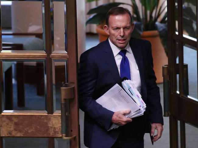 Former Prime Minister Tony Abbott during Question Time in the House of Representatives today. Picture Gary Ramage