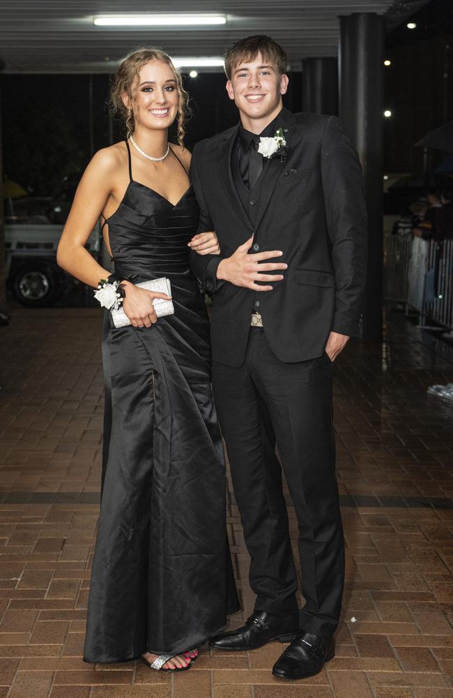 Eadi Bruton partners Nick Denny to the Toowoomba Grammar School formal at Rumours International, Wednesday, November 13, 2024. Picture: Kevin Farmer