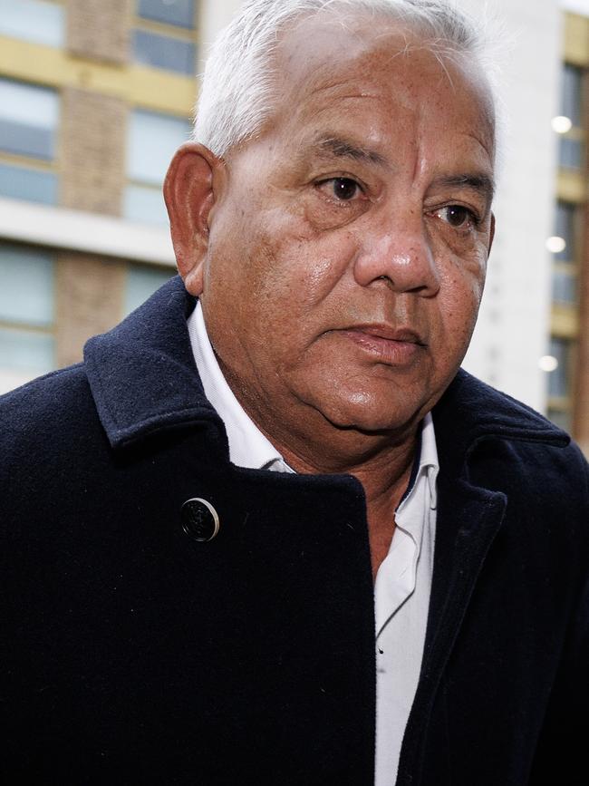 Roger Kerr, Sam Kerr’s father, arrives at court in London. (Photo by Dan Kitwood/Getty Images)