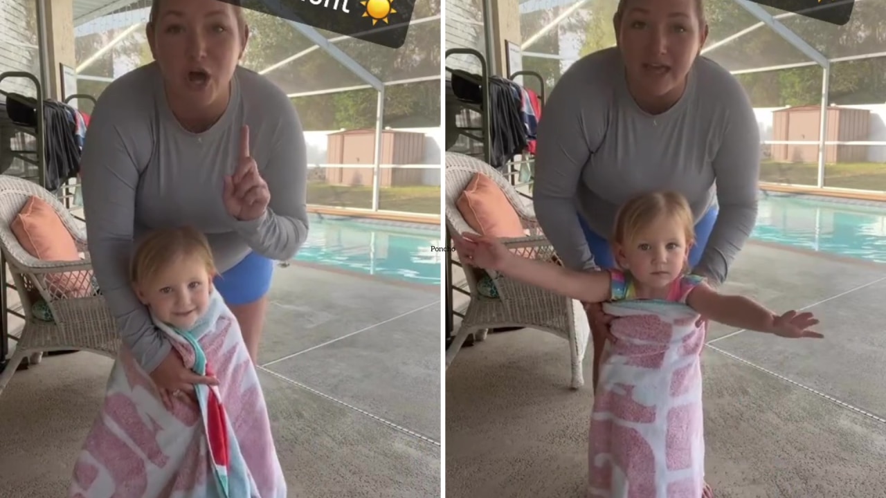 You shouldn't wrap a towel over your kid's shoulders, the instructor said Credit: TikTok/@scarnati.swim