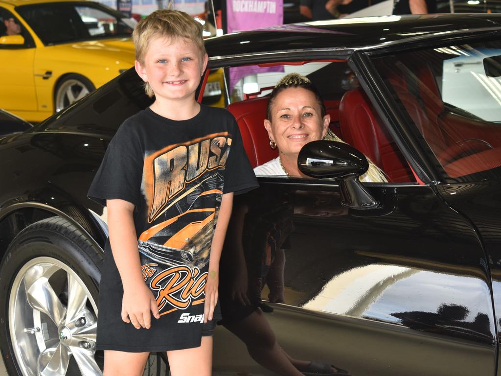 Sunnie and Geordie Sturgiss with their 1977 Corvette Stingray at scrutineering for Rockynats 04 at the Rockhampton Showgrounds on March 28, 2024.