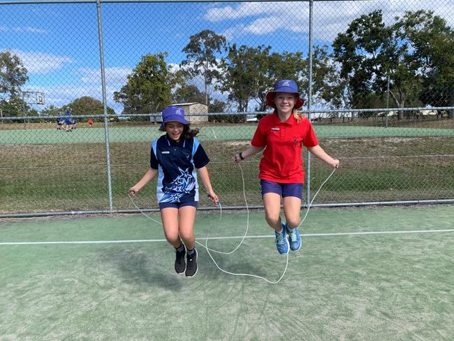 Tannum Stands state school students practising their skipping skills while raising money for Jump Rope for Heart. The school is the top fundraiser nationally this year with more than $28,000.