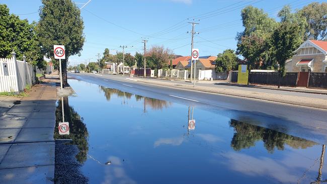 Marion Rd, Brooklyn Park, between Henley Beach Rd and Elizabeth St flooded. Picture: Greg Barila