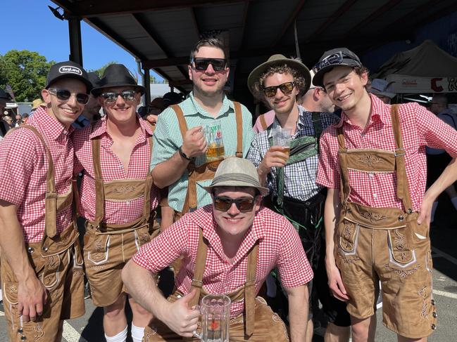 Austin Steel, Jen Heslop, Kane Brash and Branden Vears at the 2024 Yarra Valley Ockoberfest. Picture: Himangi Singh.