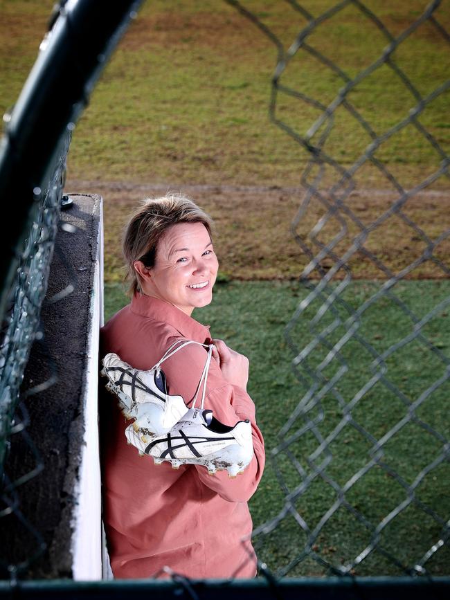 Footballer Courtney Cramey reflects on her sporting career at Unley Oval. Pictures: SARAH REED