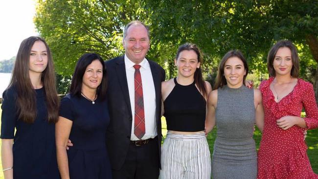 Mr and Mrs Joyce with daughters (from left) Odette, Caroline, Julia and Bridgette Picture: Facebook