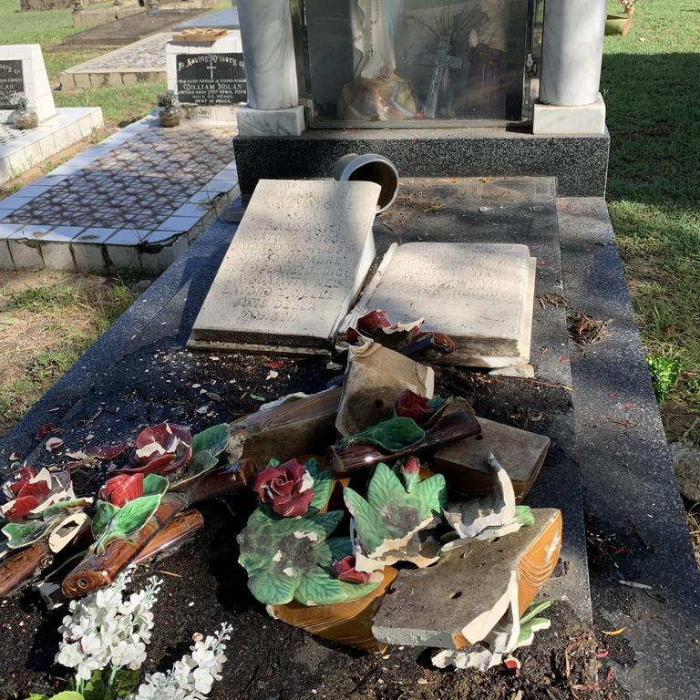 Police are investigating a wilful damage incident at the Cairns Cemetery, as Mayor Amy Eden labels the vandalism as "disgusting" while doubling down on calls for greater state government support to curb youth crime. Picture: Cairns Regional Council.