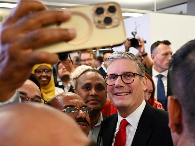 Labour leader Keir Starmer celebrates with supporters. Picture: Getty Images