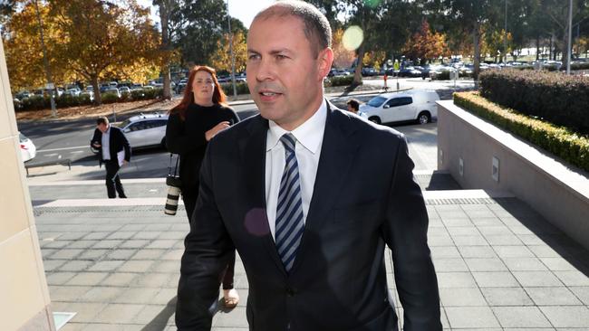 The Treasurer Josh Frydenberg with the Secretary of Treasury Philip Gaetjens in Canberra. Picture Gary Ramage