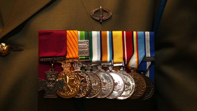 Roberts-Smith with his Victoria Cross and other service medals.