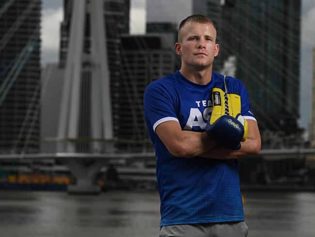 Queensland boxer Liam Wilson has announced his comeback fight to be staged at Southbank on March 1. A win there could open the door to a title fight. Picture: Lyndon Mechielsen