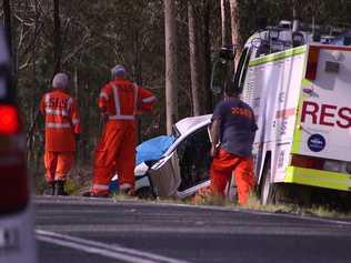 FATAL: One person has died while five others were injured in a two-vehicle collision north of Grafton on the Summerland Way. Picture: Frank Redward