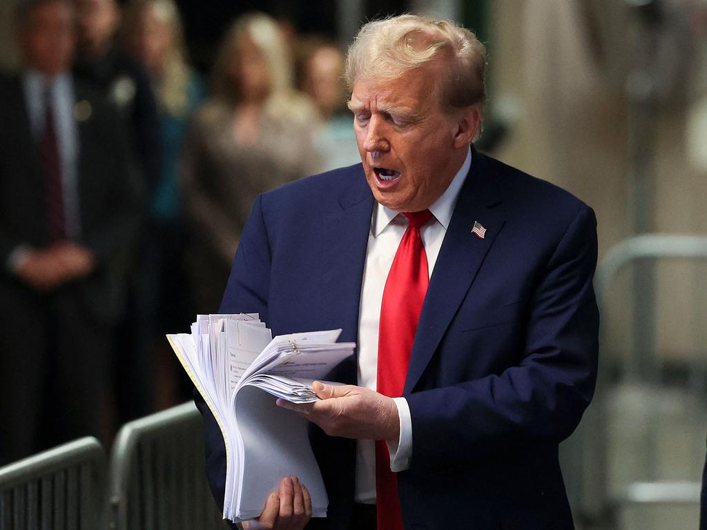 New York prosecutors insisting former president Donald Trump repeatedly violated the gag order issued to prevent him from intimidating witnesses. Picture: AFP