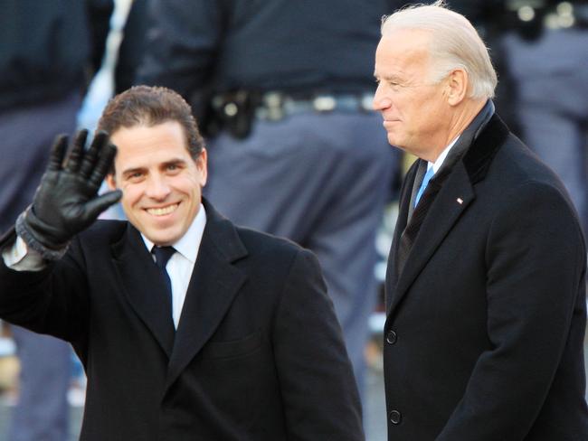 Hunter Biden with dad Joe Biden, the President-elect. Picture: AFP