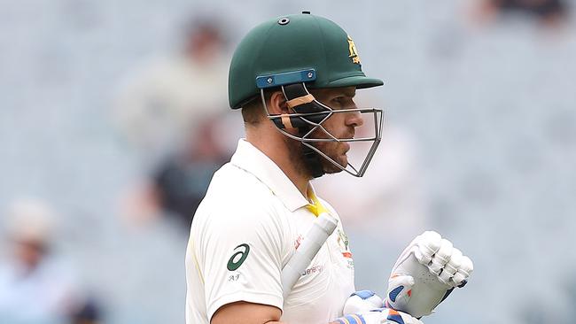 Calls are growing louder for Aaron Finch to be dropped down the order. Picture: Michael Klein