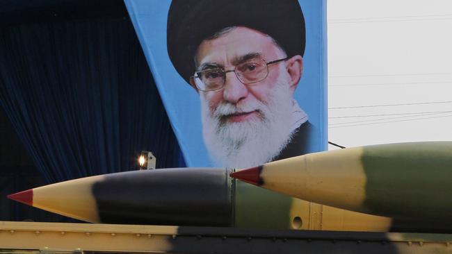 An Iranian surface-to-air missile during a military parade in Tehran last April. Picture: AFP