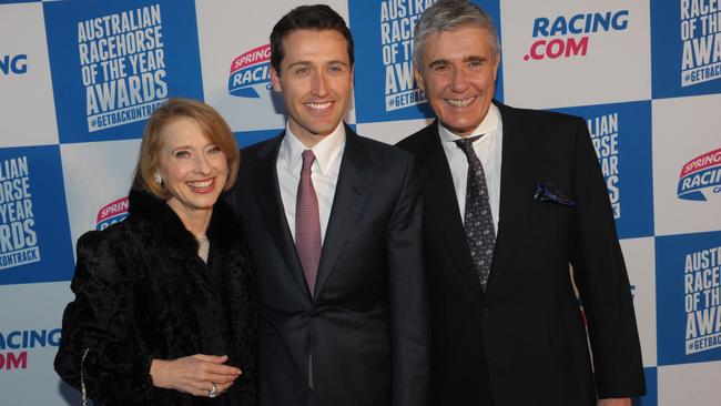 Gai and Robbie Waterhouse with son Tom. Picture: Julian Smith