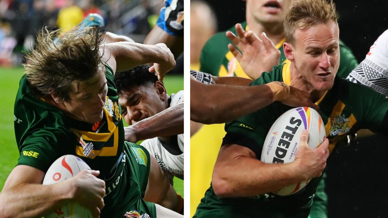 Rugby League World Cup 2022 Australia vs Fiji 3 Big Hits, Daly Cherry-Evans, Nathan Cleary, Harry Grant, Ben Hunt, Mal Meninga