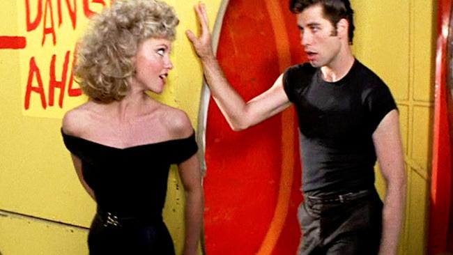 Olivia Newton John in those tight pants with John Travolta in a scene from Grease. Picture: CBS via Getty Images