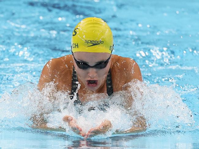 Jenna Strauch failed to reach the top 16 semi-finals in the 100m breaststroke. Picture: Getty Images