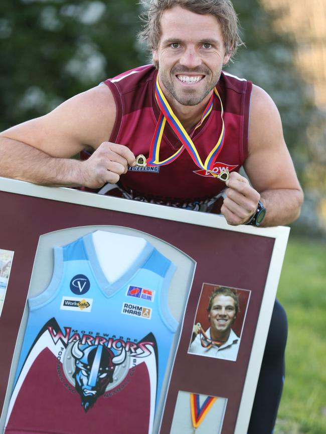 Bellarine: Modewarre playing coach Josh Finch became the first four-time winner of the Les Ash Medal in 2016, following wins in 2010, 2012 and 2013. Picture: Peter Ristevski