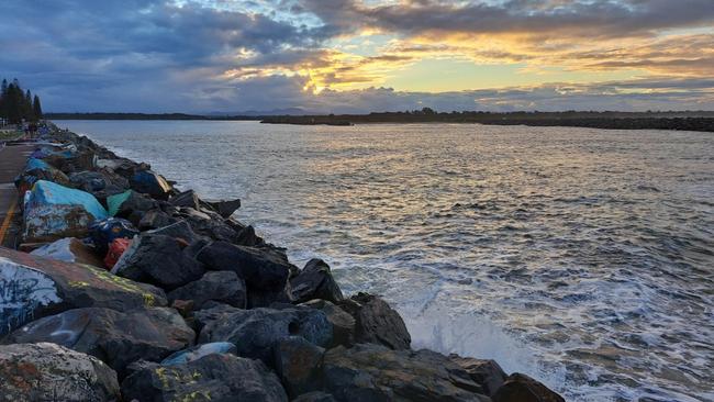 The incident occurred along the Port Macquarie breakwall.