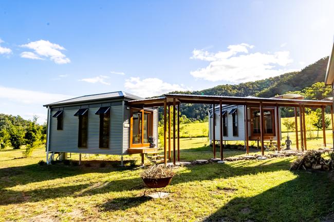 The Mount Jukes Eco Resort, built from scratch by yoga aficionado David Deakin, holds glamping tents and a half-moon shaped house that face Mt Jukes and Mr Deakin says the â€œenergyâ€ of the property has to be experienced to be understood. Picture: Contributed