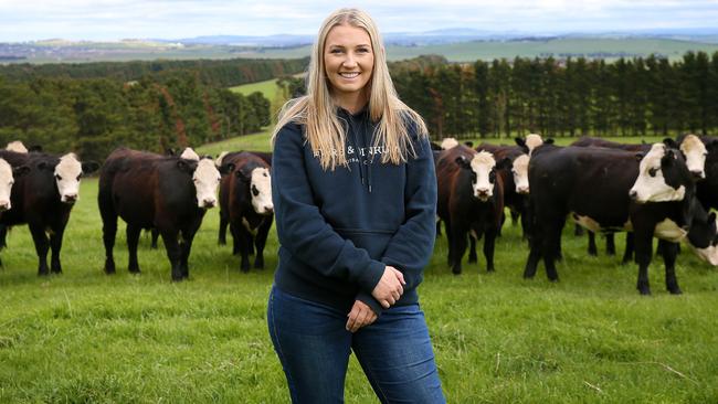 Darcey Heffernan has taken over her family's beef farm in Beveridge. Picture: Andy Rogers