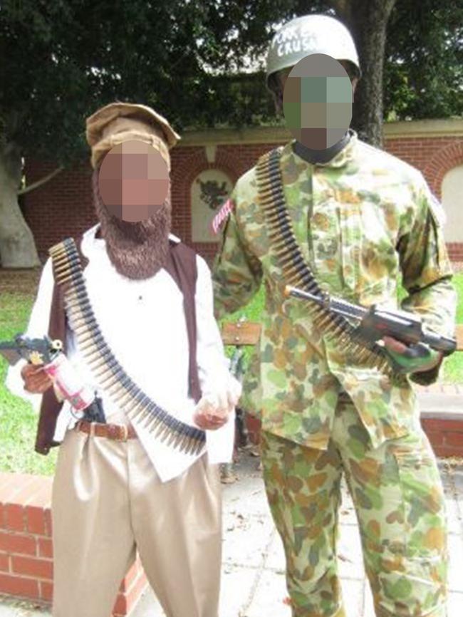 Some students dressed as terrorists.