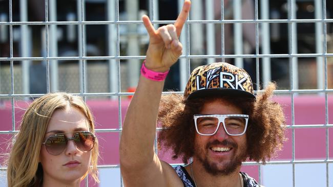 Redfoo acknowledges the fans at the Gold Coast 600.