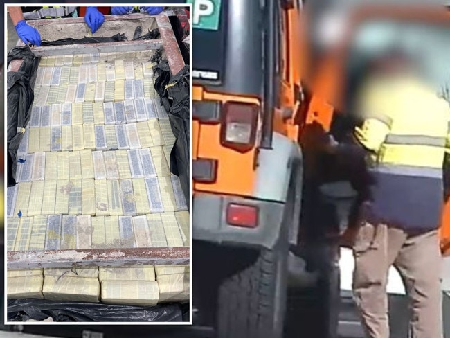 $270m smackdown: Watch moment cops smash 336kg heroin stash in concrete slabs