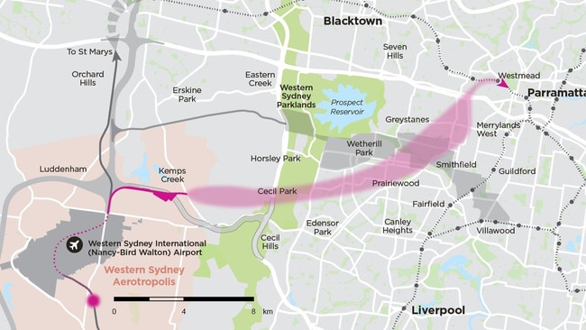 A map of the proposed East West Rail Link corridor showing the land under investigation.