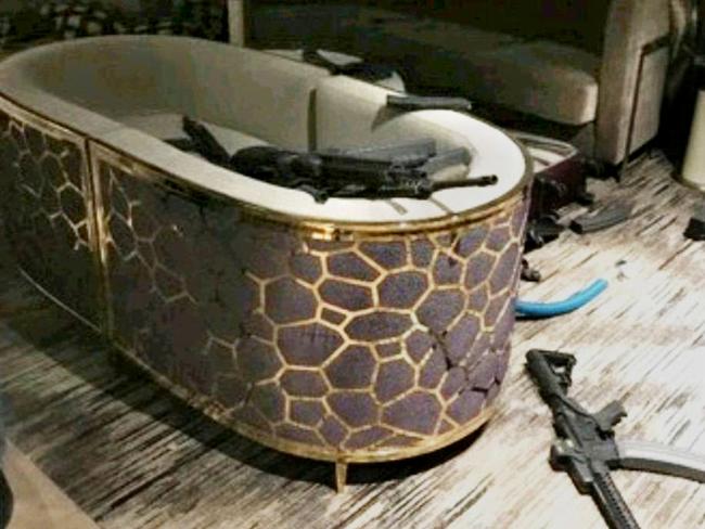 Inside shooter Stephen Paddock's room at the Mandalay Bay hotel, Las Vegas. Picture: Supplied