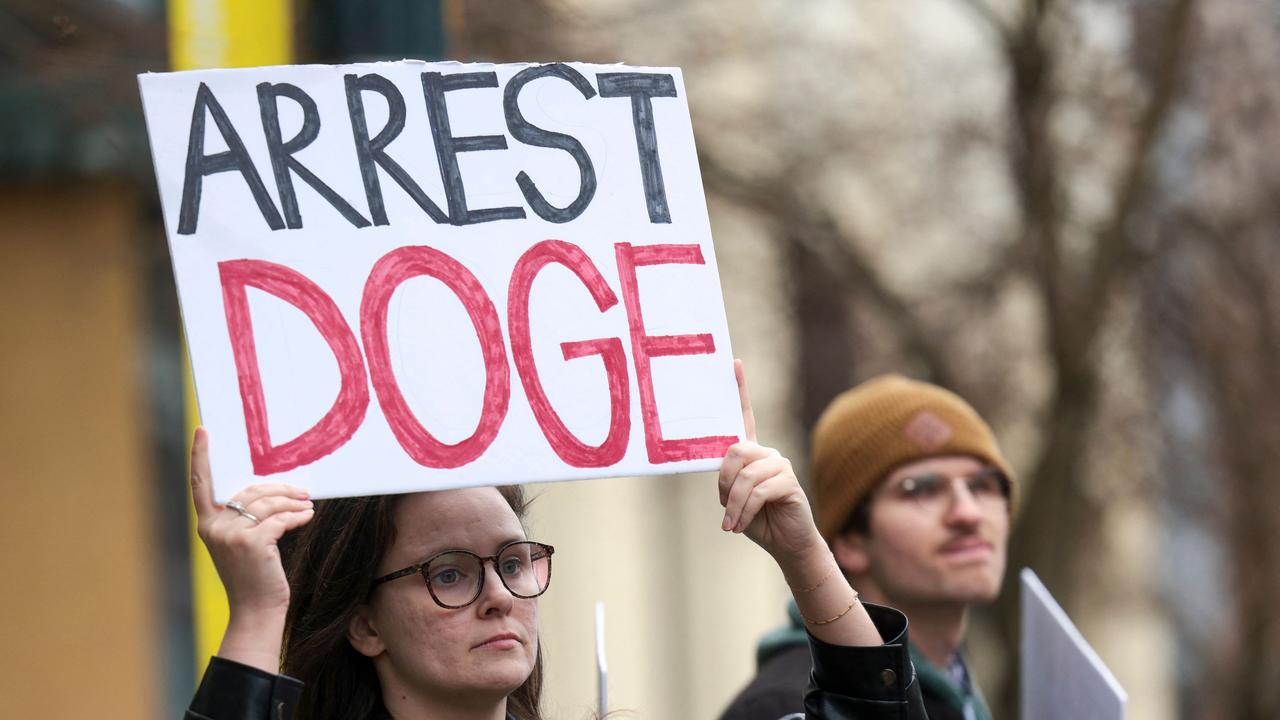 Musk leads the efforts under the newly created Department of Government Efficiency (DOGE), and the thousands of sacked workers are not happy. Picture: Jason Redmond / AFP