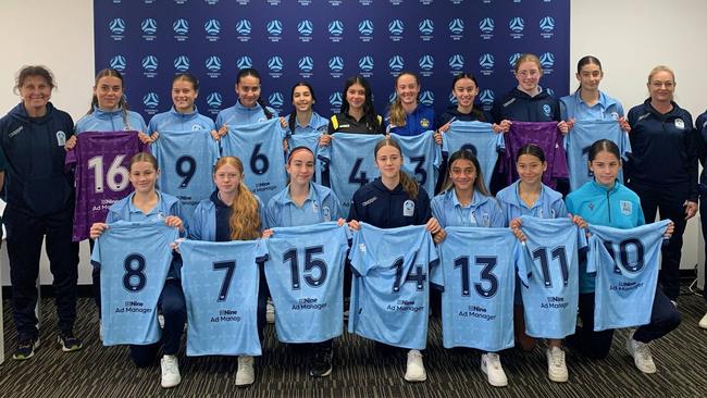 Anissa Tann (left) and the NSW Metro U15 girls squad at the 2024 Football Australia National Youth Championships. Picture: Supplied