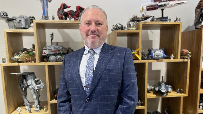 Mount Annan Christian College headmaster, who used to work at Lego, Gabi Korocz has a wall of Lego to give students the visual representation that you can enjoy learning.