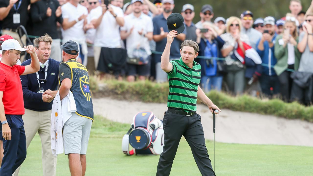 Cameron Smith after taking down Justin Thomas at the 2019 Presidents Cup. Picture: AAP Image/Tim Carrafa