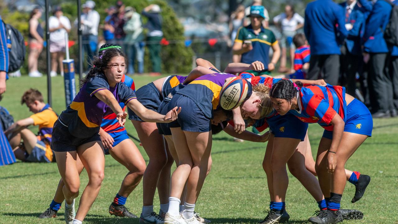 Selena Worsley Cup Game 1. Downlands first VII vs Glennie 18S. 2024 O'Callaghan Cup day at Downlands College. Photo by Nev Madsen