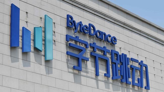 A sign at the headquarters of TikTok’s parent company ByteDance in Beijing. Picture: AFP.