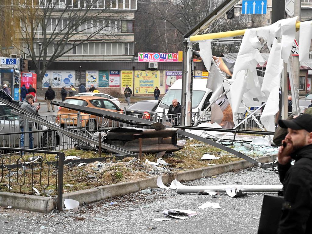 The damage in Kyiv. Picture: AFP