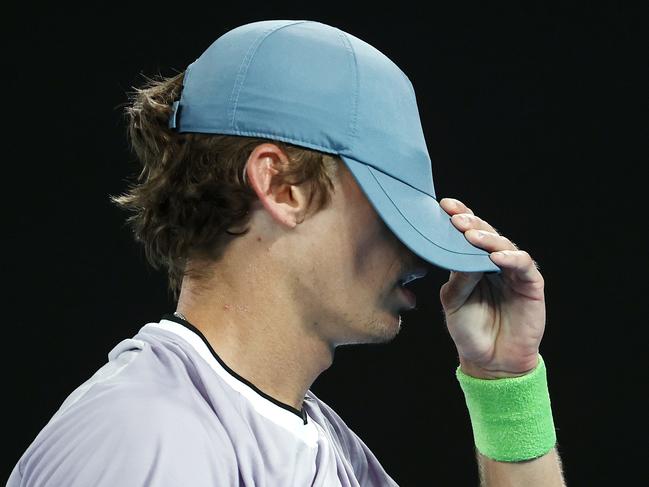 Alex de Minaur felt the full force of Djokovic. Picture: Michael Klein