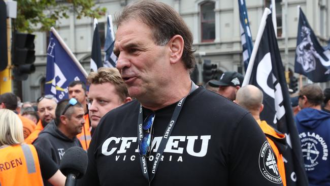 CFMEU state secretary John Setka says the union’s campaign was created due to feedback from members. Picture: David Crosling