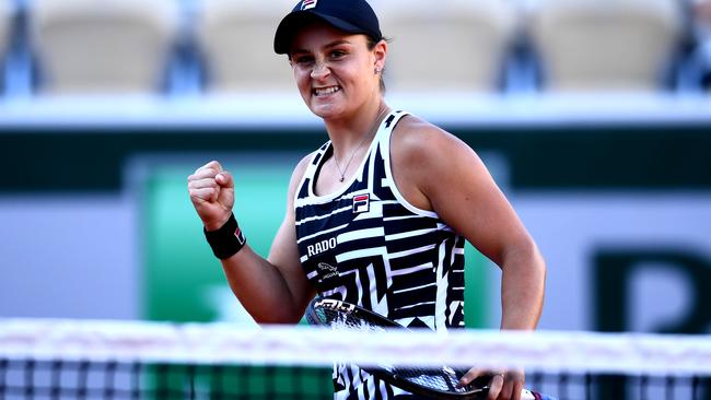 Ashleigh Barty of Australia celebrates victory