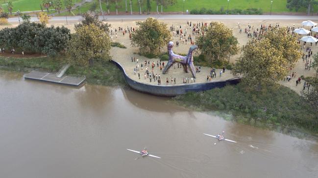 The event space at Birrarung Marr will remain for the Greenline project. Picture: City of Melbourne.