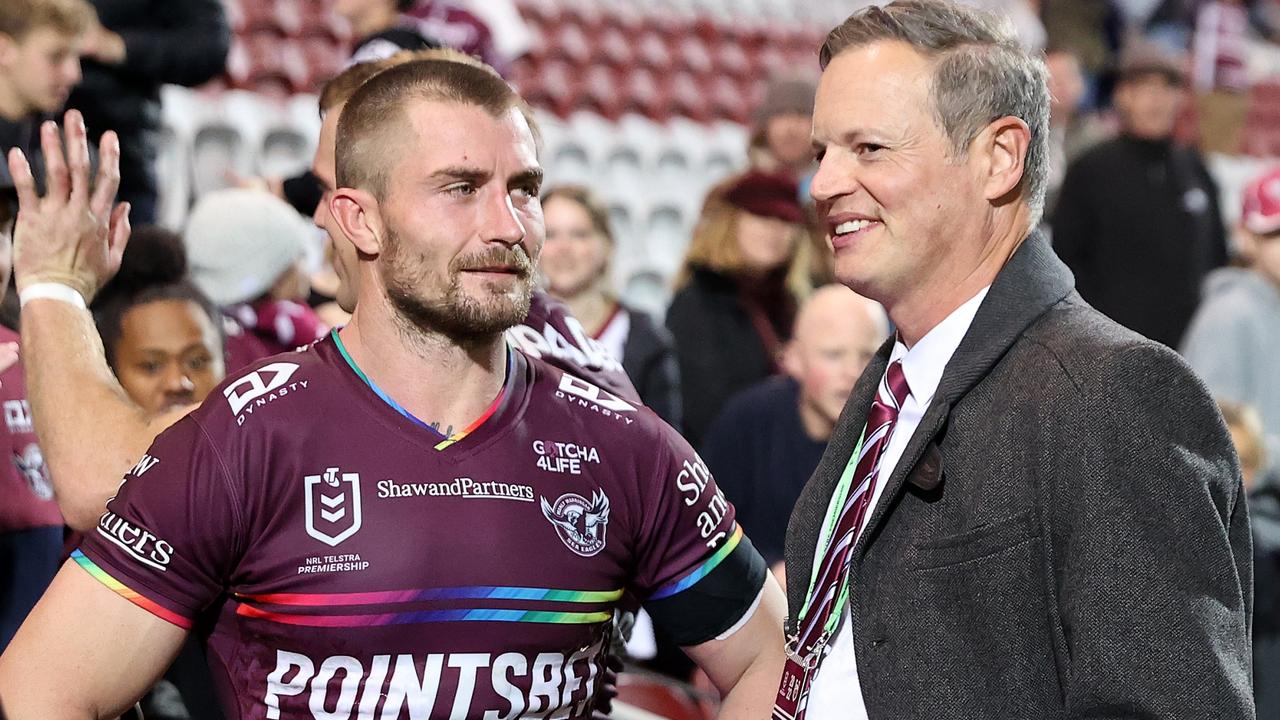 Kieran Foran with owner and Chairman Scott Penn. Photo by Cameron Spencer/Getty Images