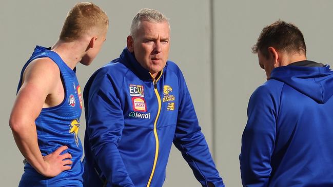 West Coast coach Adam Simpson says he will not shrink from the challenge of rebuilding the Eagles. Picture: Paul Kane / Getty Images