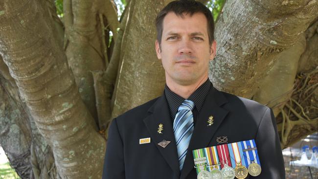 East Timor and Afghanistan veteran Mark Preston at the Mackay Remembrance Day commemorative ceremony at Jubilee Park on Wednesday November 11, 2020. Picture: Zizi Averill