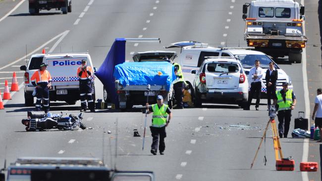 The fatal crash scene at Nerang. Picture: Scott Powick