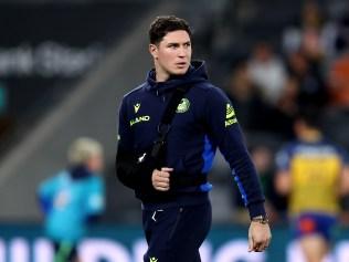 Mitchell Moses of the Eels looks on prior to the round 21 NRL match between Parramatta Eels and Melbourne Storm at CommBank Stadium, on July 26, 2024, in Sydney, Australia. (Photo by Brendon Thorne/Getty Images)