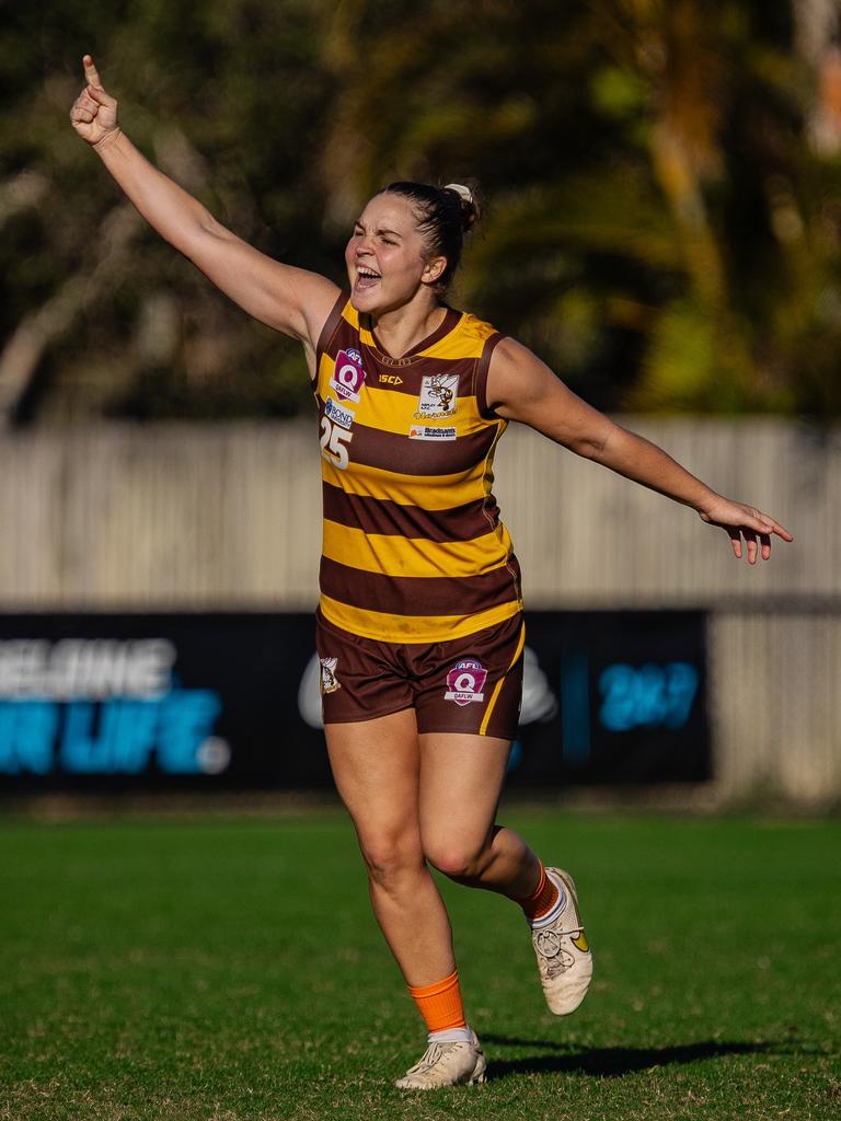 Aspley Hornets QAFLW star Jessica Stallard in action. Picture: Michael Lovell